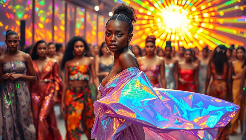 colorful light reflections in fashion
