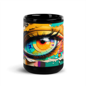 "Eye Is Watching You" Black Glossy Mug