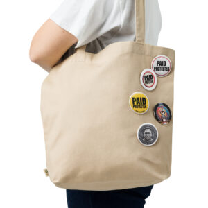 "Paid Protester+" - Set of pin buttons