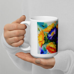 "Fleur UnDeTwa" White glossy mug