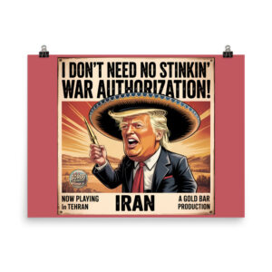I Don't Need No Stinkin' War Resolution - Protest Sign