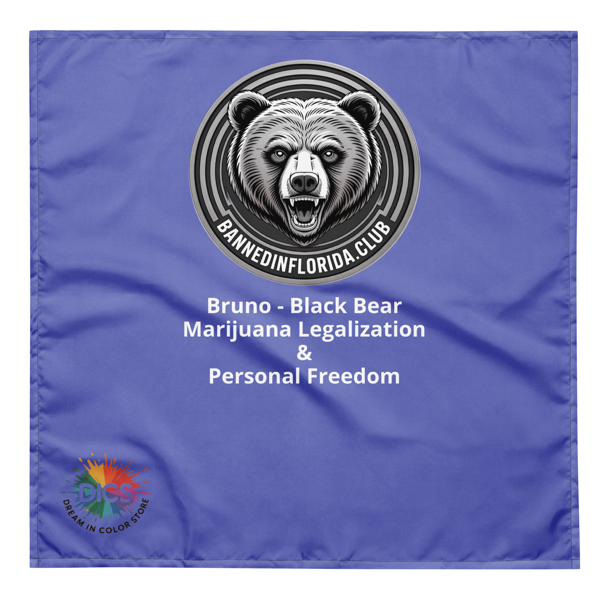 Bruno - Black Bear (Marijuana Legalization & Personal Freedom) BIFC Protest Bandana