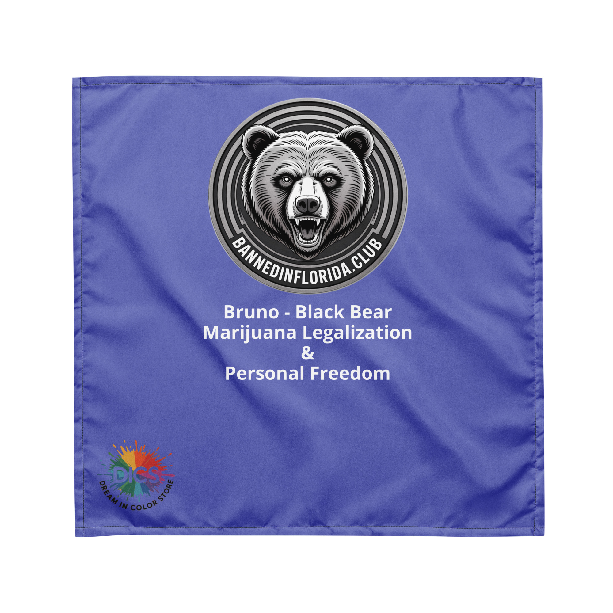 Bruno - Black Bear (Marijuana Legalization & Personal Freedom) BIFC Protest Bandana - Image 3
