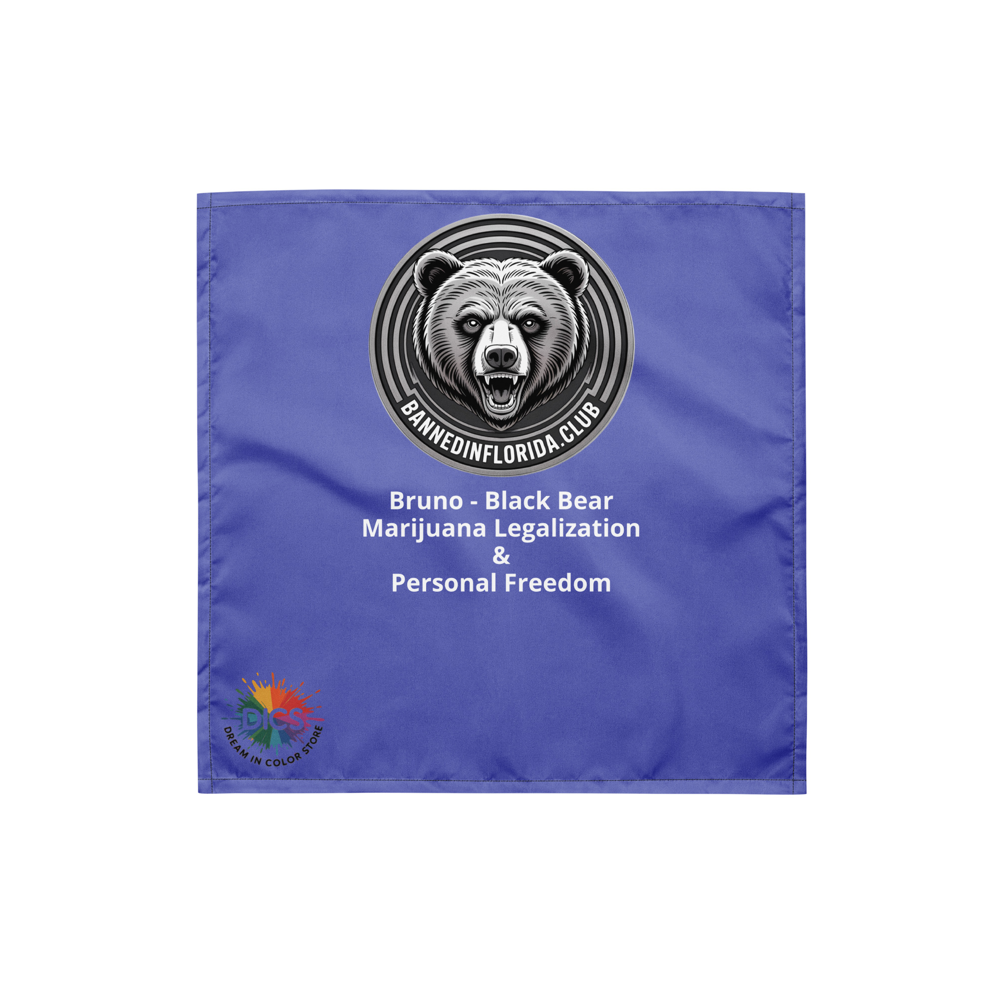 Bruno - Black Bear (Marijuana Legalization & Personal Freedom) BIFC Protest Bandana - Image 2