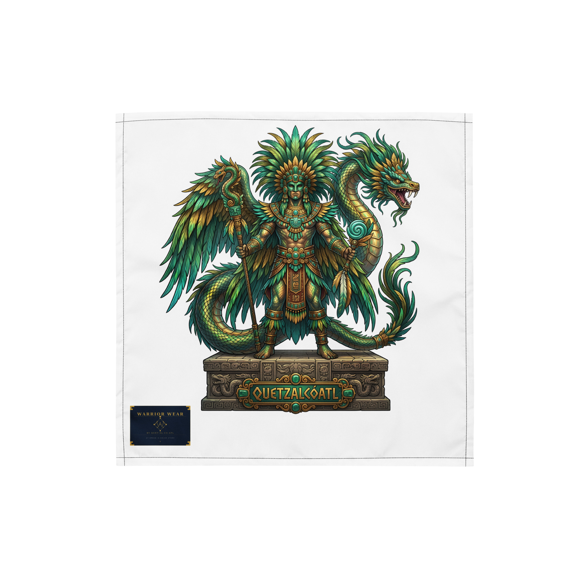 Quetzalcóatl — Feathered Serpent Bandana - Image 2